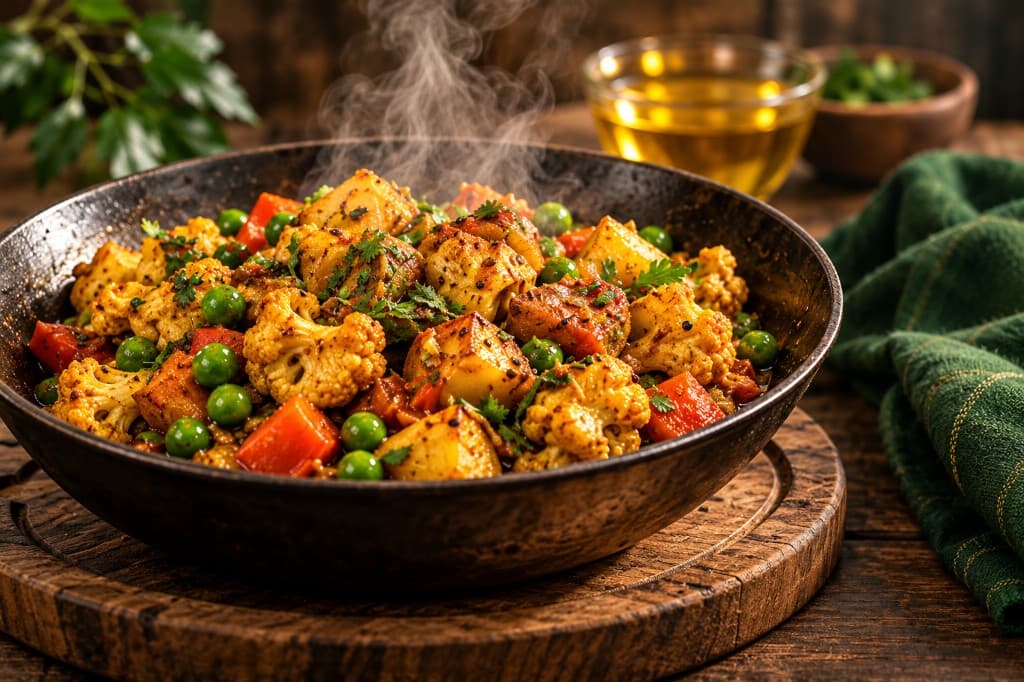Vegetable dish cooked with mustard oil